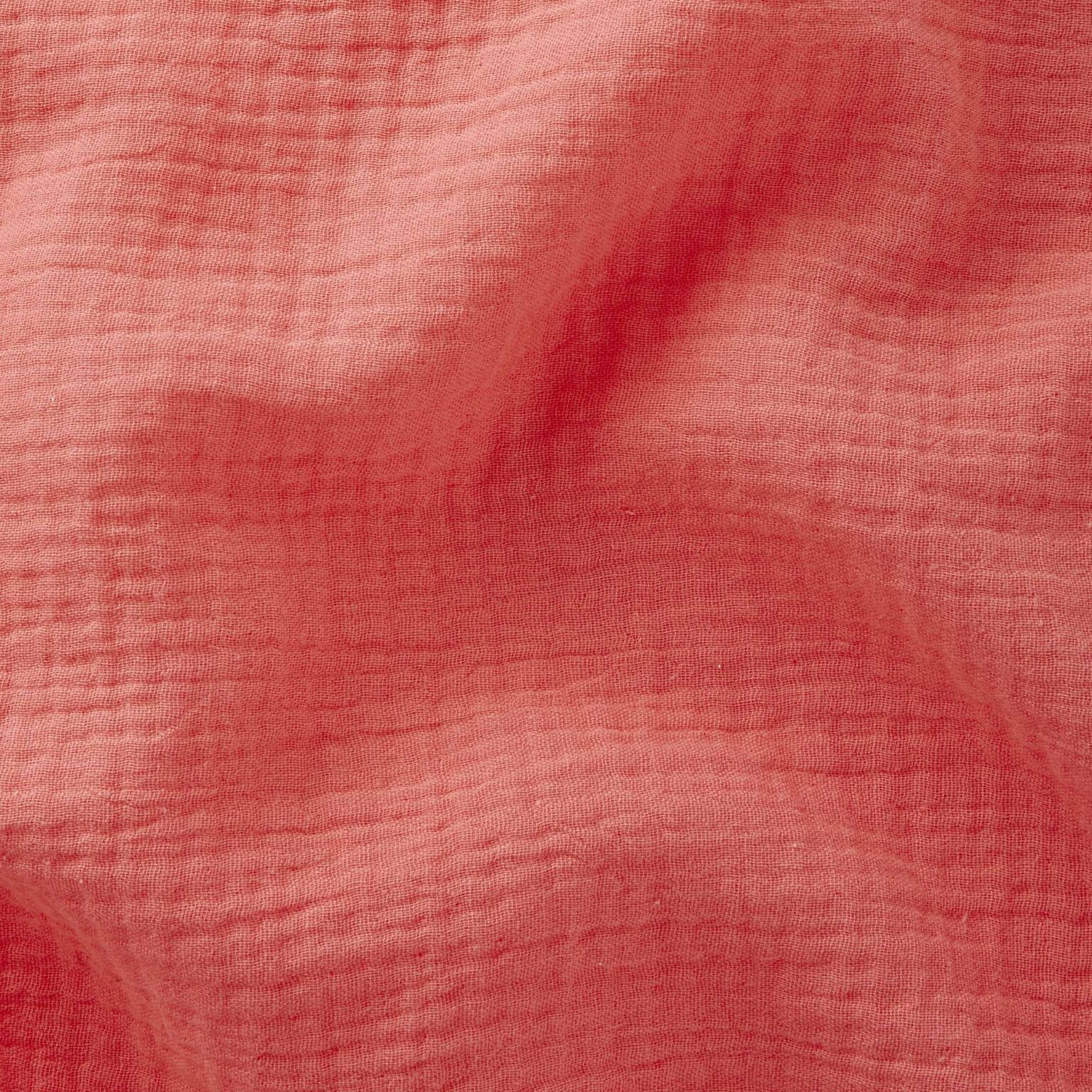 Tissu Double Gaze De Coton Uni Corail Tiss Co