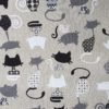 Tissu 100% coton imprimé chat déco pour la confection de rideaux, coussins, accessoires de décoration, habillement, sacs, pochettes et accessoires de mode