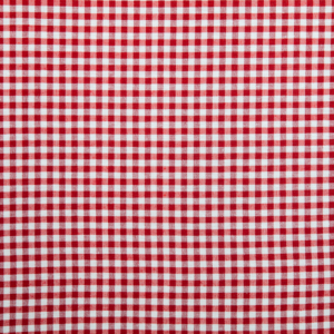 Tissu coton polyester tissé teint réversible Vichy rouge pour la confection de rideaux, coussins, nappes, jetés de canapé, housses de couette, taies d'oreiller, dessus de lit, galettes de chaise, accessoires de décoration et de mode