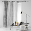 Rideau en tissu 100% coton imprimé à larges bandes gris anthracite et gris clair