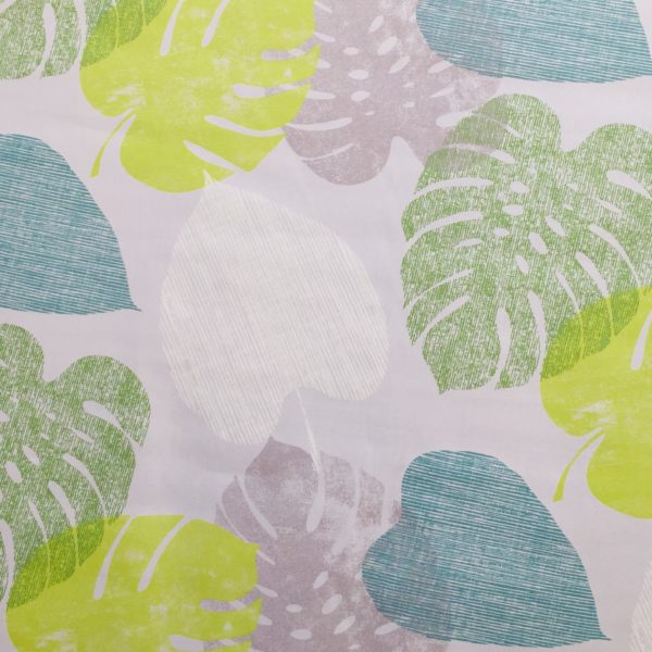 Tissu 100% coton imprimé de grandes feuilles tropicales pour la confection de rideaux, coussin, accessoires de décoration et de mode (sac)
