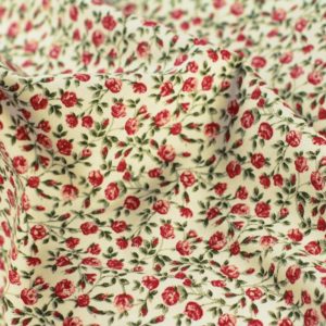 Tissu popeline 100% coton imprimé Liberty rouge pour confection de vêtements, accessoires de mode et de décoration, loisir créatif