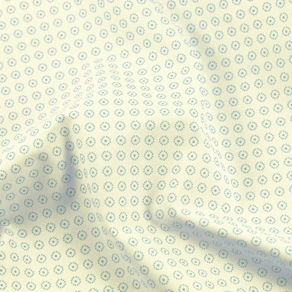 Tissu popeline 100% coton imprimé Era turquoise pour confection de vêtements, accessoires de mode et de décoration, loisir créatif