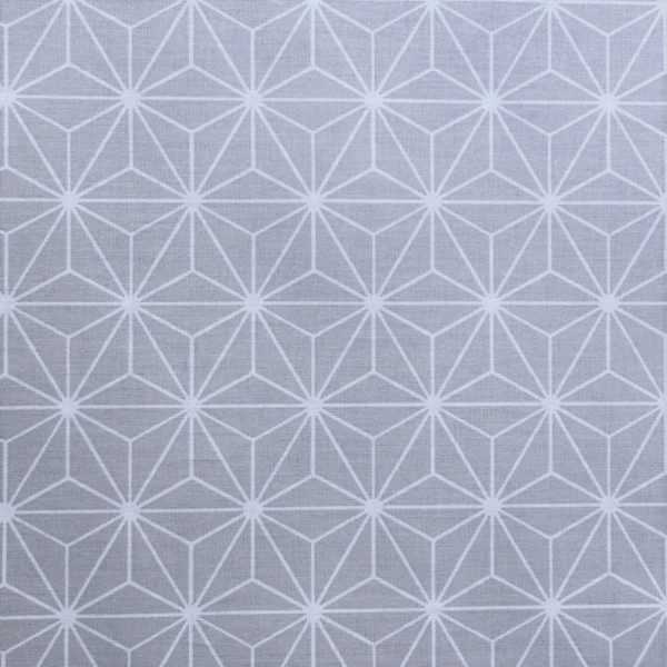 Tissu popeline 100% coton imprimé Kenza gris clair pour confection de vêtements, accessoires de mode et de décoration, loisir créatif