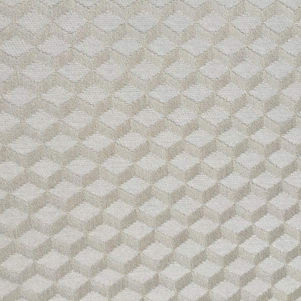 Tissu jacquard à motif géométrique beige et écru pour le recouvrement de siège, canapé, fauteuil, coussin, la confection de rideaux, dessus de lit, tête de lit, accessoires de décoration et de mode (sac)