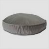 Pouf en tissu velours d'ameublement gris foncé