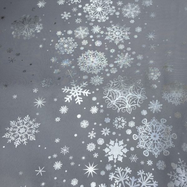 Tissu nappe antitache constellation gris perle pour les fêtes et la décoration