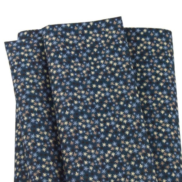 Tissu popeline 100% coton imprimé Etoiline bleu marine pour la confection de vêtements, accessoires de mode, accessoires de décoration, loisir créatif
