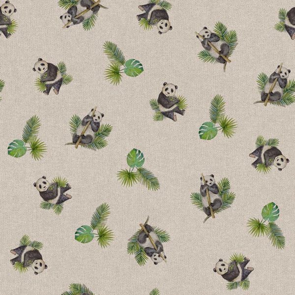 Tissu 100% coton imprimé panda pour la confection de vêtements, accessoires de mode, décoration et loisir créatif