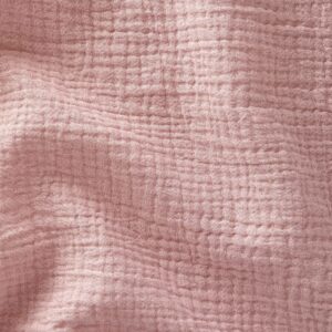 Tissu double gaze de coton uni rose blush pour la confection d'articles de puériculture, de vêtements et pour l'ameublement