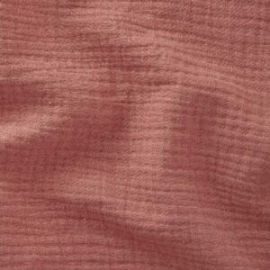 Tissu double gaze de coton uni vieux rose marsala pour la confection d'articles de puériculture, de vêtements et pour l'ameublement
