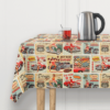 Tissu enduit imprimé vintage Pin up pour la confection de nappe, coussin, galette de chaise, set de table, sac, pochette, sac de plage, sac à linge, sac à tarte, rideaux sous évier, loisir créatif